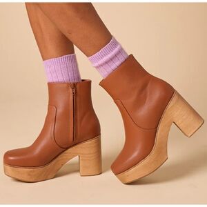 Charlotte Stone Paz Brown Leather Clog Boots